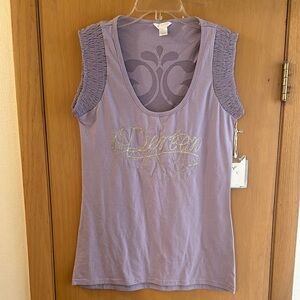 Dereon Beyoncé Women’s Y2K Sleeveless Cap Sleeve Top New Purple Size Large
